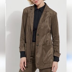 NWT Lysse New York Kiara Vegan Suede Blazer Green Smoke Size M